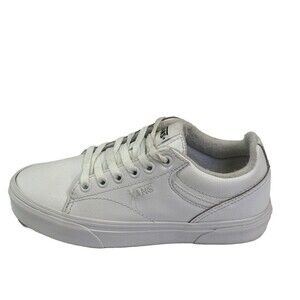 Vans Women’s White Leather Low Top Sneakers Size 5.5 – Excellent Condition